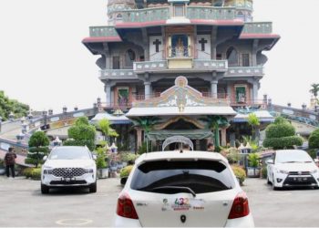 Para peserta Rally Wisata Medan di Graha Bunda Graha Maria Annai Velangkanni. (Fotos Ist)