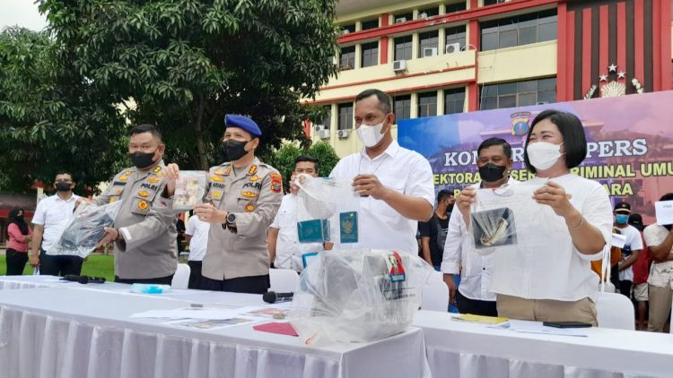 Polda Sumut berikan keterangan kepada wartawan atas operasi pengriman PMI ilegal. (Foto Ist)