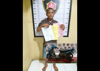 Pelaku curanmor, Sulaiman alias Tuah dan barang bukti