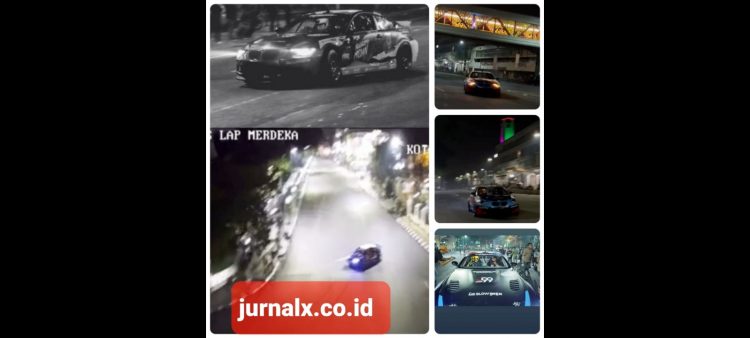 Akbar Rais pebalap drift saat melakukan ngedrift di Jalan Pulau Pinang, Medan. (Foto Ist)