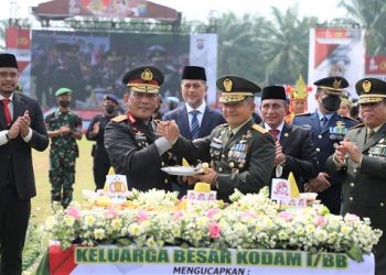 Polda Sumut Gelar Upacara dan Syukuran Hari Bhayangkara ke-76. (Foto Ist)