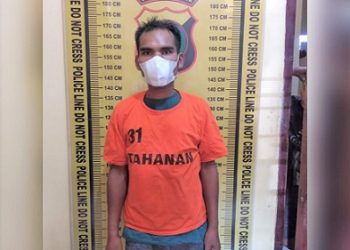 Pelaku Nonris Saragih yang sudah ditahan di Polres Simalungun
