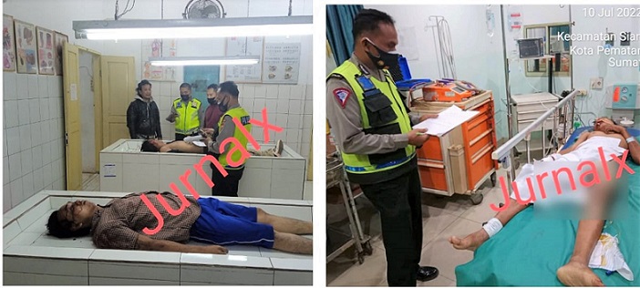 Personil Unit Laka melihat kondisi jenajah kedua pengendara di ruangan jenajah RSUD dr Djasamen Saragih dan kondisi penumpang Deni Frans Setyo di RS Vita Insani