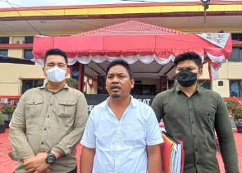 Dwi Ngai Sinaga, SH , MH di Polda Sumut. (Foto Romulo)