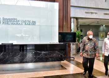 Menteri PUPR M. Basuki Hadimuljono dan Gubsu, Edy Rahmayadi. (Foto Ist)