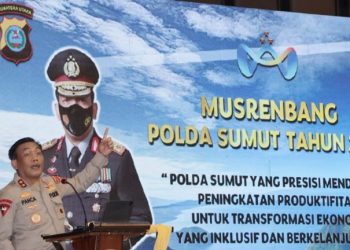 Kapolda Sumut Irjen Pol Panca Putra Simanjuntak di Musrenbang Polda Sumut Tahun 2022. (Foto Ist)