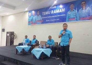 Dedi Miing Gumelar Wasekjen Bidang Komunikasi Partai Gelora saat Temu Ramah bersama Pimpinan Partai Gelora Indonesia di Medan, (Foto Ist)