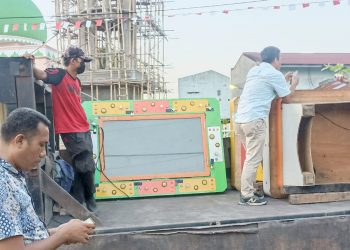 Polsek Medan Timur gerebek rumah warga diduga dijadikan lokasi perjudian tembak ikan di Jalan Mesjid Taufik Gang Sarjana B. (Foto Ist)