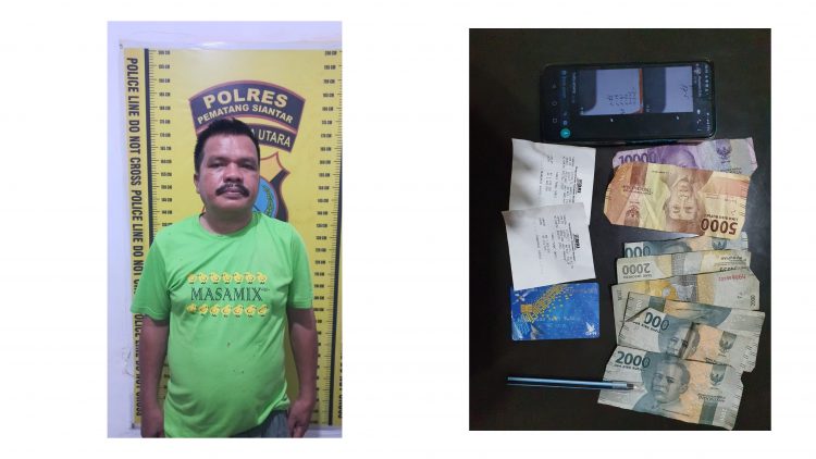 Pelaku Guntar Pardede dan barang bukti
