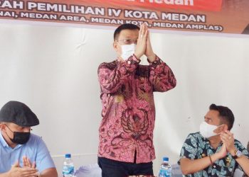 Hasyim, Ketua DPRD Medan saat reses di Jln. Jaya II Lingkungan 12 Kelurahan Sudirejo 2, Kecamatan Medan Kota, Kamis(25/8). (Foto Ist)