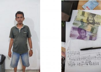 Pelaku Royen Hadiwijaya G Tampubolon dan barang bukti