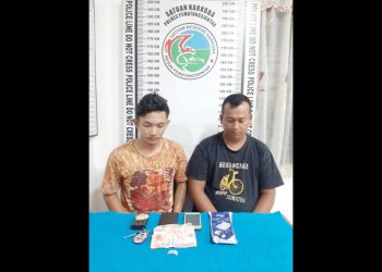 Kedua Pelaku, Riyan Syah Prayoga dan Ali Wardana beserta barang bukti