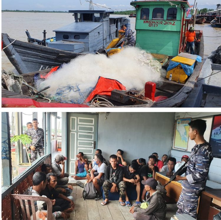 Kapal dan 20 PMI Ilegal yang diamankan Lanal TBA