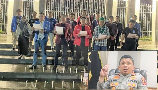 Kelompok Cipayung Plus melakukan aksi menyalakan lilin untuk Brigadir J di Taman Makam Pahlawan, Medan. (Foto Ist)