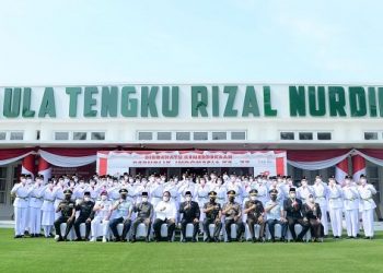 Gubernur Sumut, Edy Rahmayadi kukuhkan 66 Paskibraka Provinsi Sumut Tahun 2022. (Foto Ist)