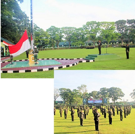 Upacara Peringatan HUT Kemerdekaan RI Ke 77 di Mako Rindam I/BB