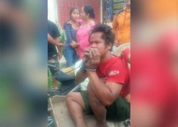 Pelaku ALBN alias AL saat diamankan warga