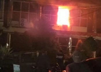 Kebakaran Gedung Ditreskrimsus Polda Sumut. (Foto Ist)