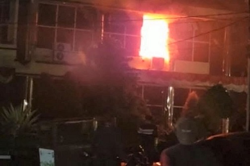 Kebakaran Gedung Ditreskrimsus Polda Sumut. (Foto Ist)