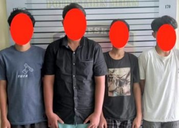 Empat Remaja Yang Dibekuk Polsek Medan Baru. (Foto Ist)