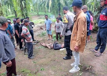 Jenajah Sugianto saat masih di TKP