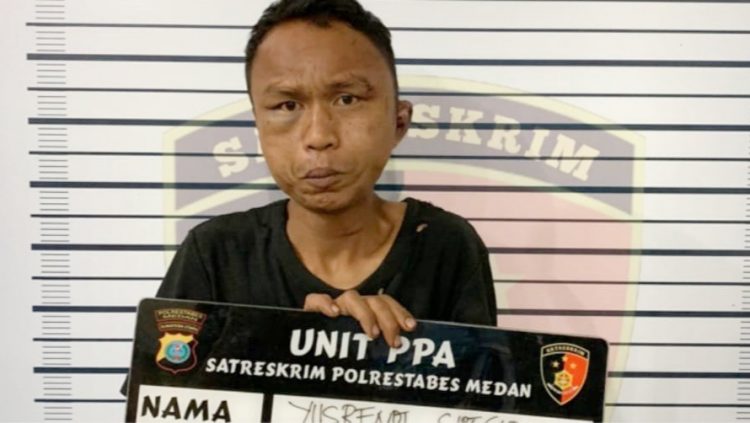 Yusrendi (36) diduga pelaku percabulan terhadap anak yang terjadi didalam angkutan kota. (Foto Ist)