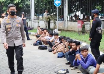 Sejumlah Anak Sekolah Diamankan Polrestabes Medan. (Foto Ist)