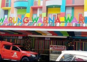 Warung Warna Warni milik bos judi online disita Polda Sumut. (Foto Ist)