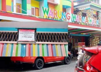 Warung Warna Warni aset milik bos judi online disegel Polda Sumut. (Foto Ist)