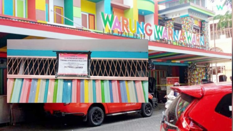 Warung Warna Warni aset milik bos judi online disegel Polda Sumut. (Foto Ist)