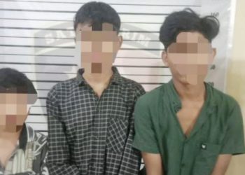 Tiga Remaja Yang Tawuran Diamankan Polsek Percut Seituan. (Foto Ist)
