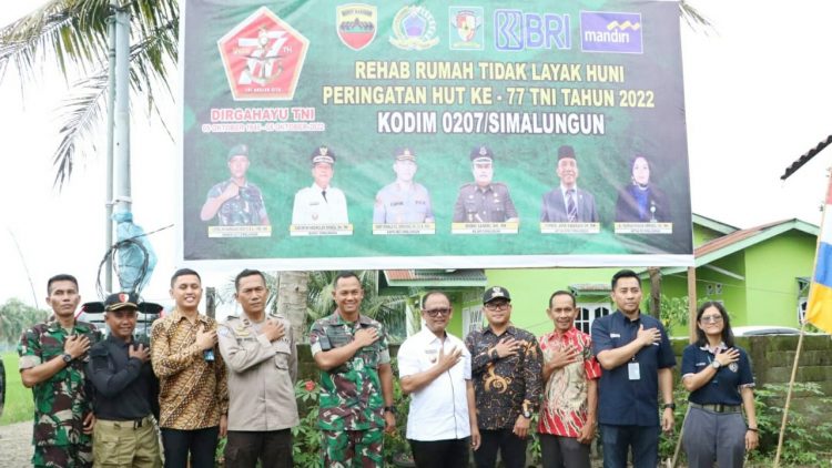 Wakil Bupati Simalungun dan Dandim 0207/SML Letakkan Batu Pertama Rehab RTLH