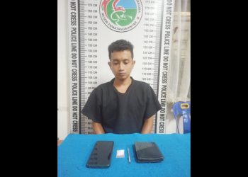 Pelaku Muhammad Fadlan Saragih dan barang bukti 