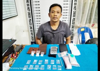 Pelaku Dicky Andrian Zusfrianto dan barang bukti