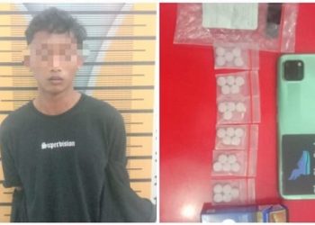 IVS alias Inggi Pria asal Kota Siantar yang ditangkap Satres Narkoba Polres Tebingtingi. (Foto Ist)