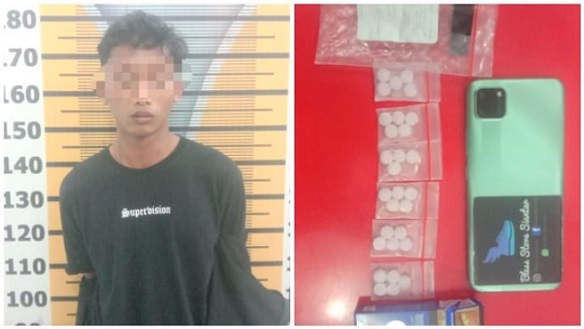 IVS alias Inggi Pria asal Kota Siantar yang ditangkap Satres Narkoba Polres Tebingtingi. (Foto Ist)