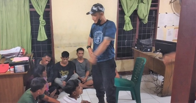 Lapak Judi Ikan di Sibolangit digerebek Polsek Pancurbatu yang mengamankan 7 orang. (Foto Ist)