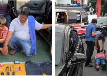 Pelaku pencuri uang BLT milik Pemerintah Desa Sinembah,Deliserdang. (Foto Ist)