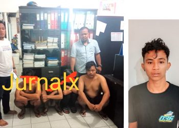 Kanit Idik II Ekonomi Sat Intel Bripka Try Yudha Ginting saat amankan Pelaku Josua Manurung dan tiga temannya yang sempat dicuigai dan Pelaku Romi Farel Falevi Pulungan alias Romi Pulungan yang diamankan Tim Jahtanras Saat Reskrim Polres Siantar