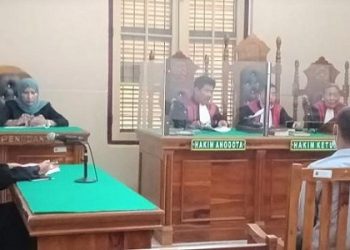 Terdakwa Aung Kyaw Soe (37), nelayan warga negara Myanmar menjalani sidang di PN Medan. (Foto Ist)