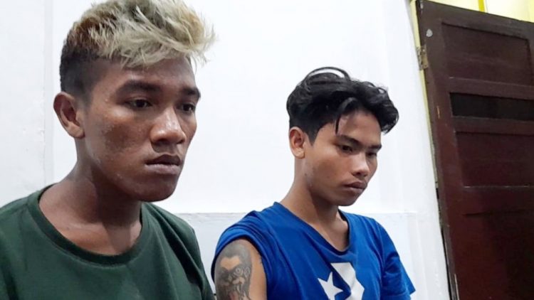 Dua pelaku jambret yang aksinya viral di media sosial dibekuk Satreskrim Polrestabes Medan. (Foto Ist)