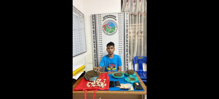 Pelaku Yudha Pranata Daulay dan barang bukti 