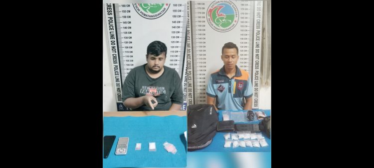 Ke dua pelaku, Ganesha dan Reza Aditya Siagian alias Reza beserta barang bukti