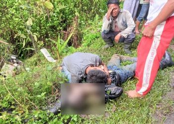 Jenajah Sugiono saat masih di TKP