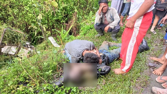 Jenajah Sugiono saat masih di TKP