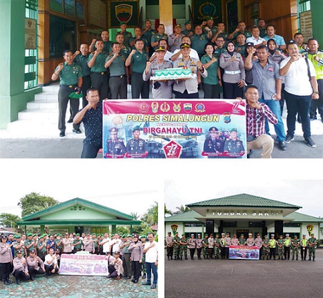 Polres Simalungun Berikan Surprise Kepada TNI di HUT Ke-77 Tahun 2022