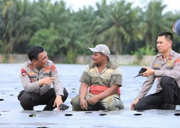 Kapolda Sumut, Irjen Panca Putra S MSi didampingi Wakapolda Sumut, Brigjen Pol Dadang Hartanto menggagas pemanfaatan lahan tidur. (Foto Ist)