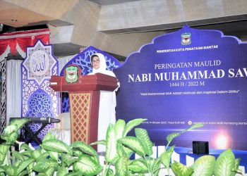 Wali Kota Pematang Siantar dr Susanti Dewayani SpA dalam sambutannya