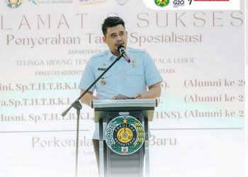 Bobby Nasution, Wali Kota Medan di Gedung FK USU Jalan Dr Masyur Medan. (Foto Ist)