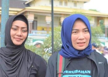 Ketua DPW Garnita Malahayati Partai NasDem Sumut, Ade Sandrawati Purba didampinggi Ketua DPD Garnita Malahyati Partai NasDem Medan, Lailatul Badri .Foto Ist
